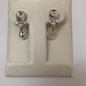 Vintage Monet Rhinestone and Crystal Earrings Drop Dangle